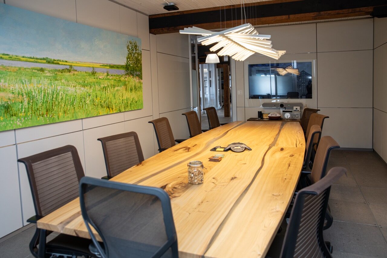 Boardroom setup used for investment and governance meetings